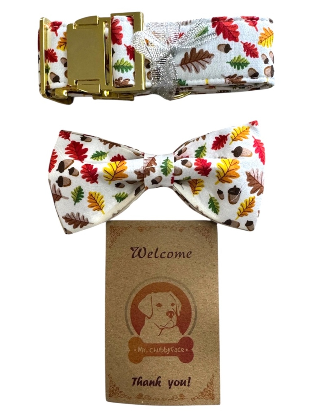 MR. CHUBBYFACE Large Dog Collar with Bow Cute (Size XL)